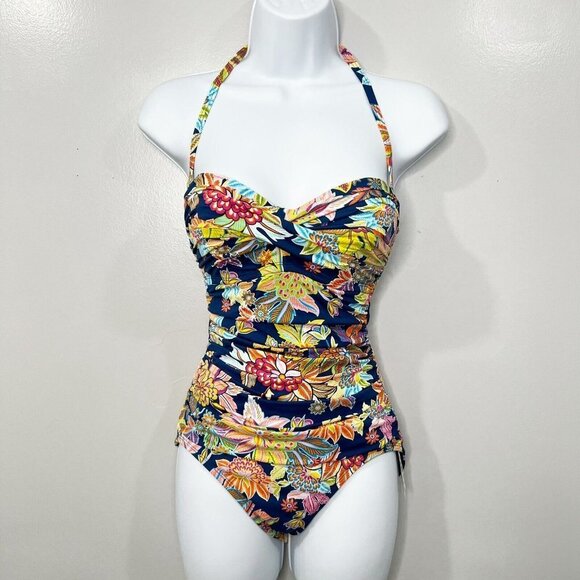 Bleu Rod Beattie Let The Sunshine In Bandeau One-Piece Swimsuit NWT Size 4 A2 - Picture 6 of 10